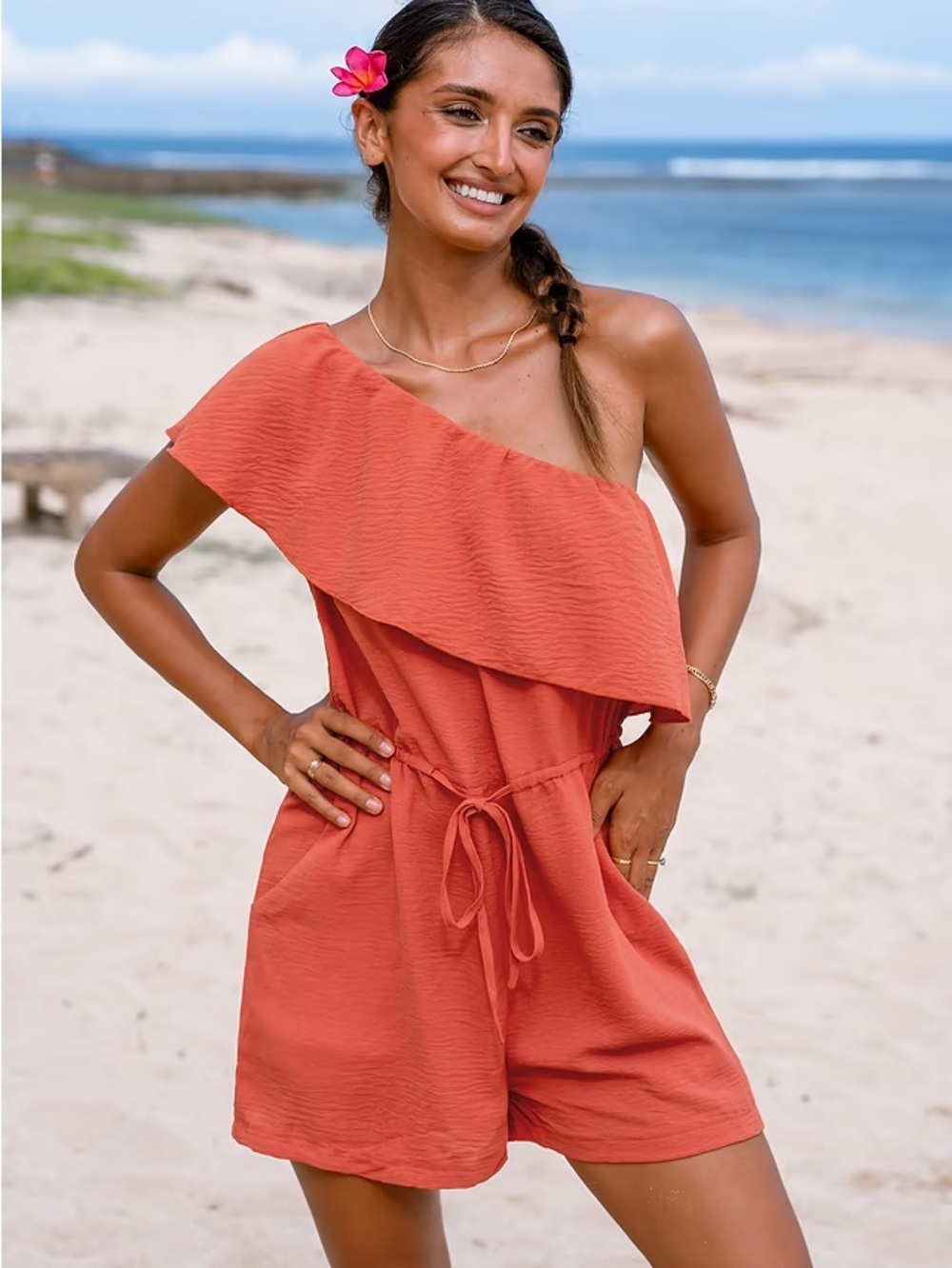 Cupshe One shoulder Romper size XL NWT
